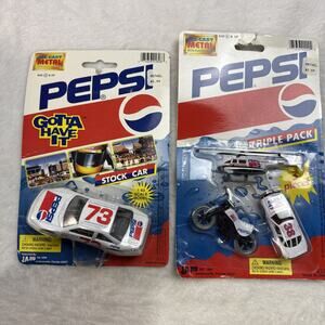 Vtg 90s Ja-Ru Pepsi Car Helicopter Motorcycle Die Cast Triple Pack NOS Lot